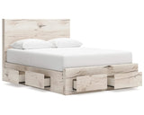 Cama Queen con almacenamiento y paneles Lawroy
