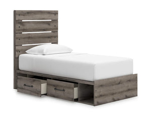Cama individual con almacenamiento y paneles Graystorm