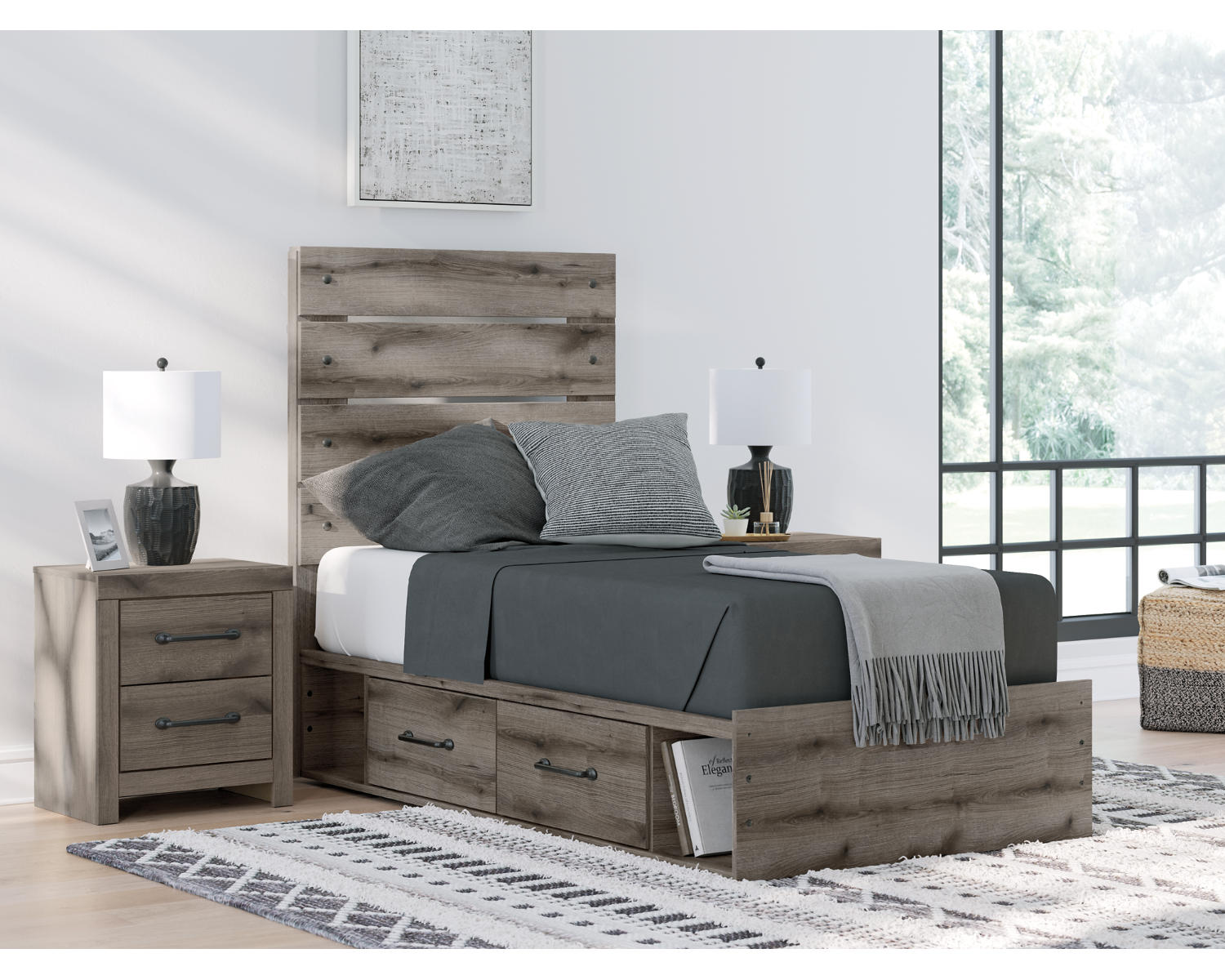 Graystorm Twin Panel Storage Bed