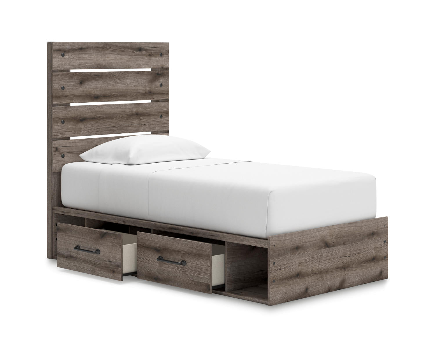 Graystorm Twin Panel Bed with Storage