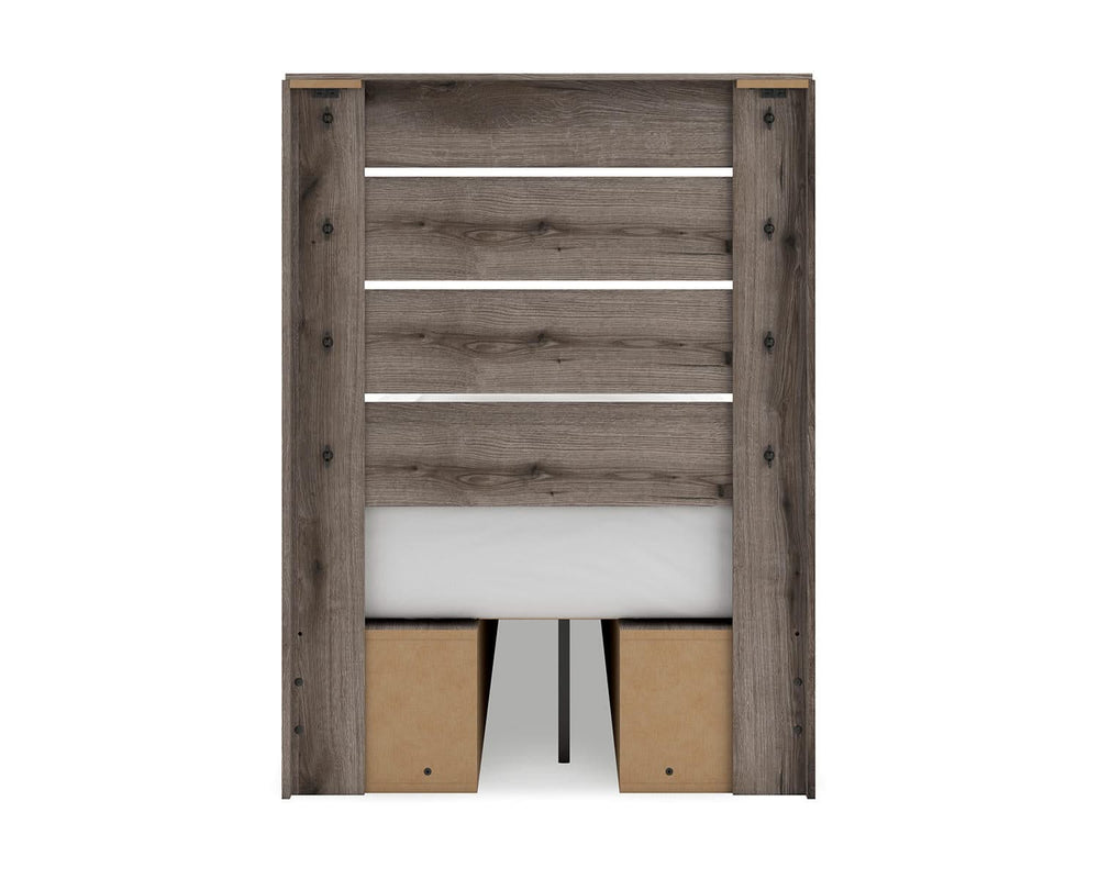 Graystorm Twin Panel Bed with Storage