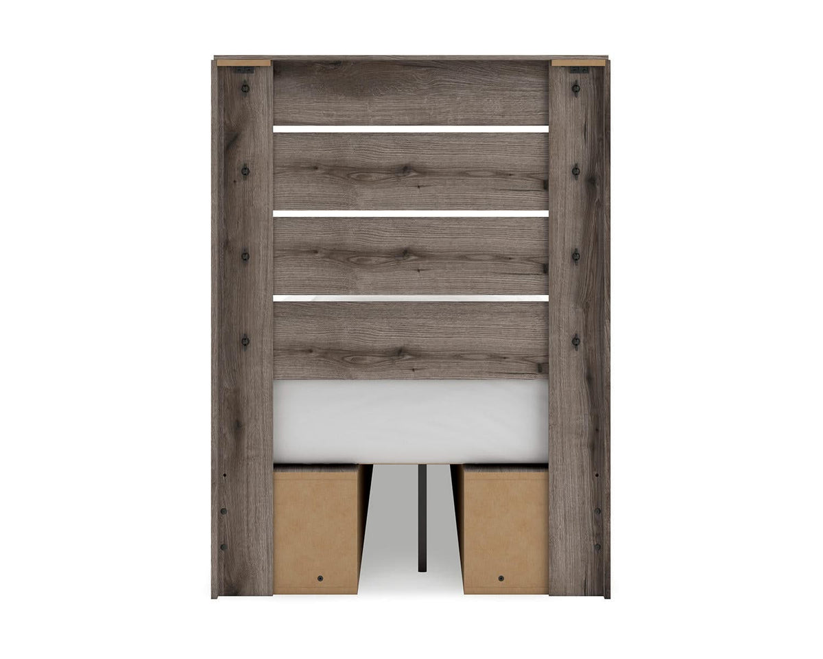 Graystorm Twin Panel Bed with Storage