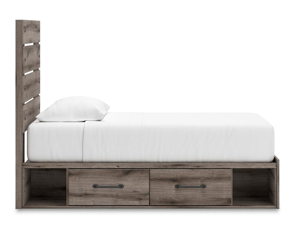 Graystorm Twin Panel Bed with Storage