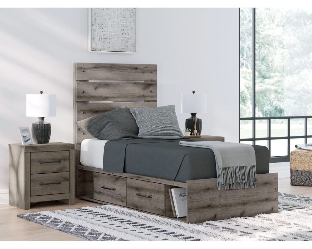 Graystorm Twin Panel Bed with Storage