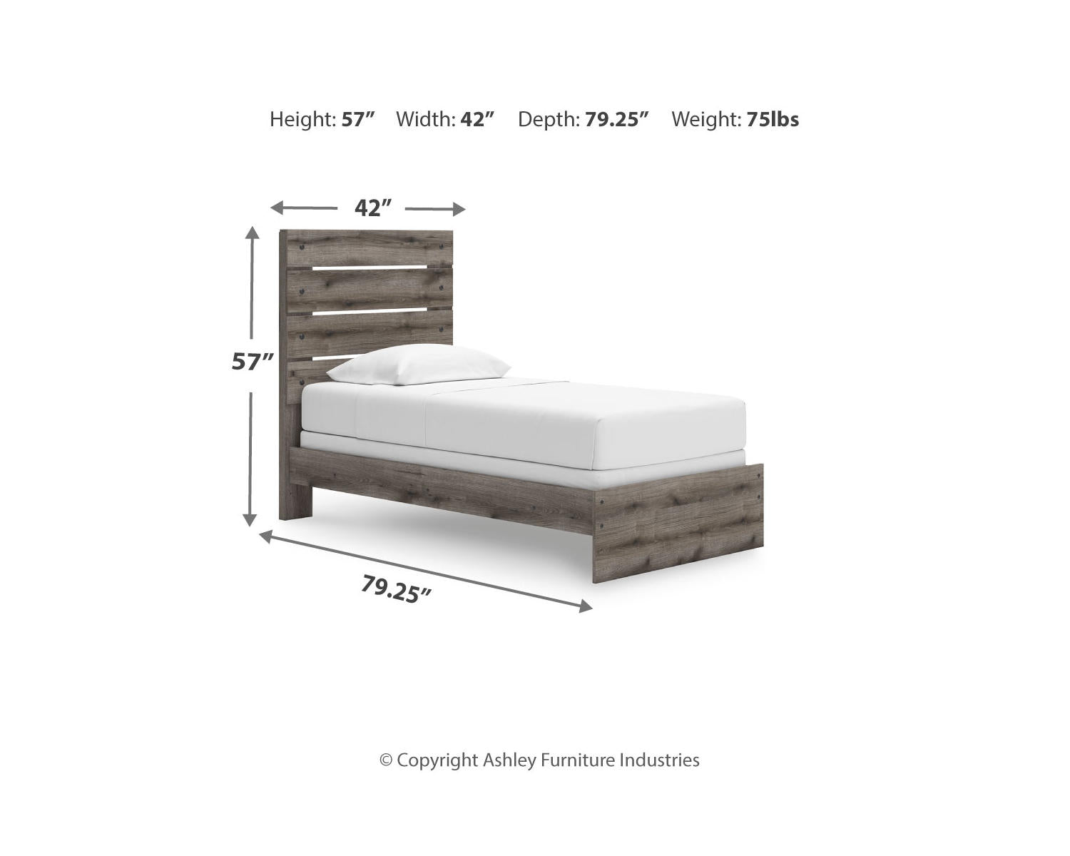 Graystorm Twin Panel Bed