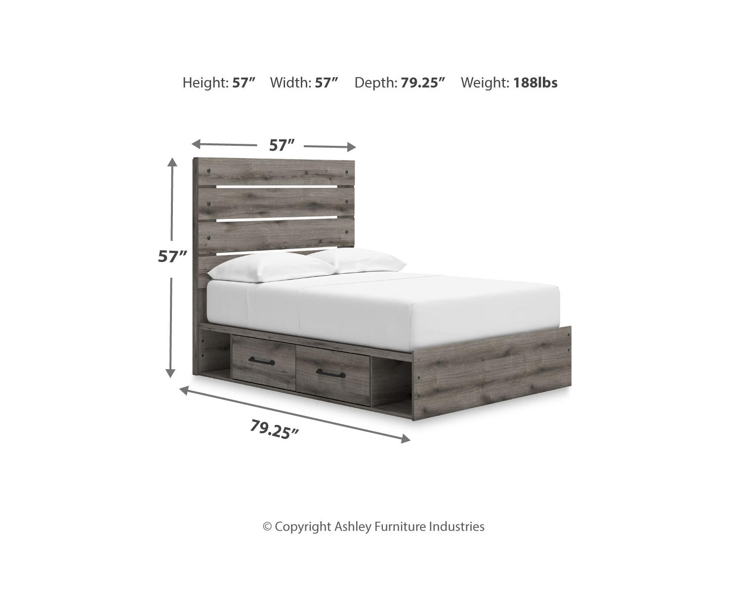 Graystorm Full Panel Storage Bed