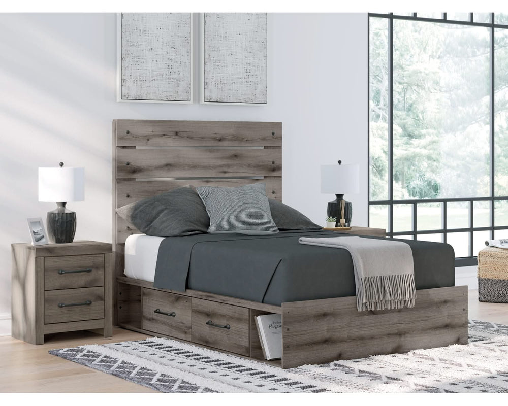 Cama de panel completo con almacenamiento Graystorm