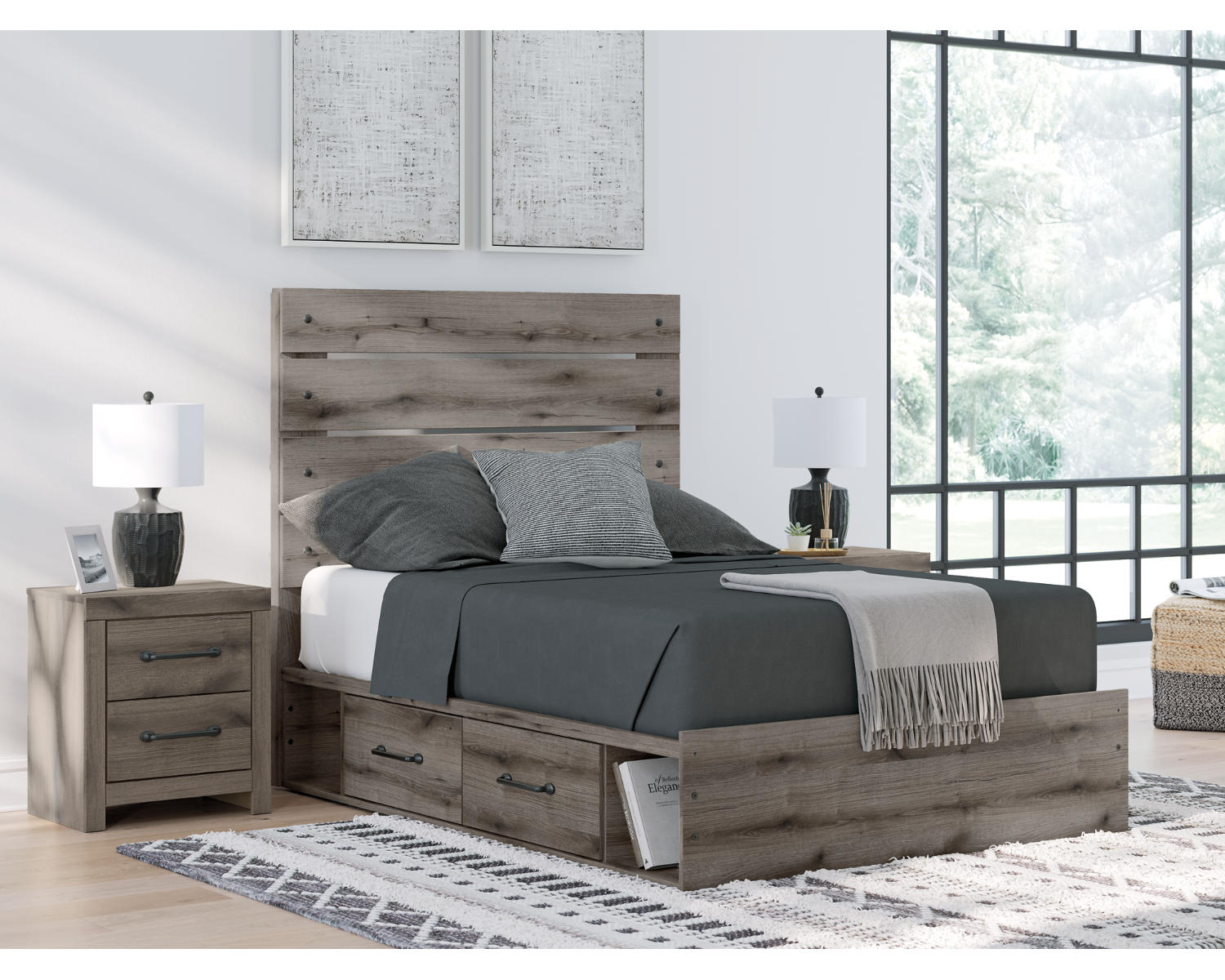 Graystorm Full Panel Bed with Storage