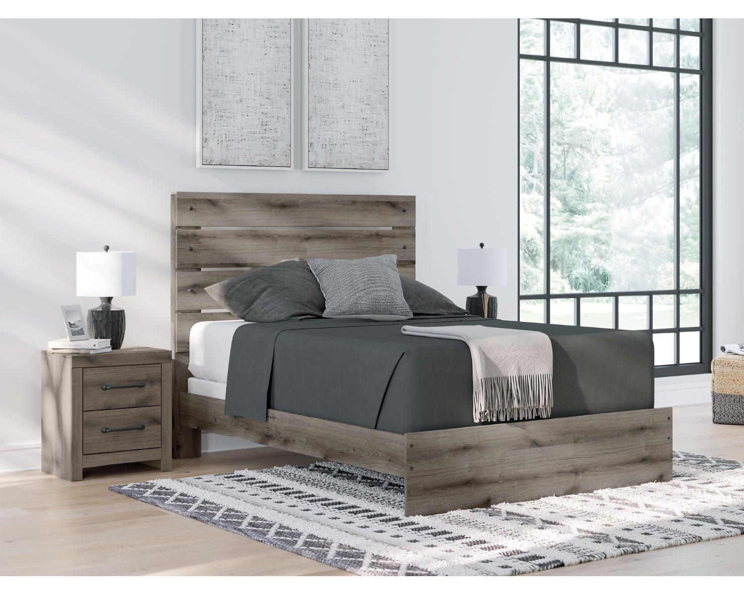 Graystorm Queen Panel Bed