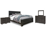 Brinxton King Panel Bed, Dresser, Mirror and 2 Nightstands