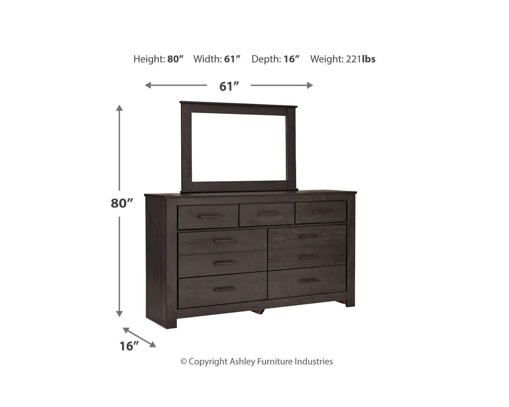 Brinxton King/California King Panel Headboard, Dresser and Mirror