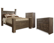 Juararo Queen Poster Bed, Dresser and Chest