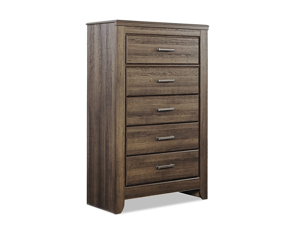 Juararo California King Poster Bed, Dresser, Mirror, Chest and 2 Nightstands