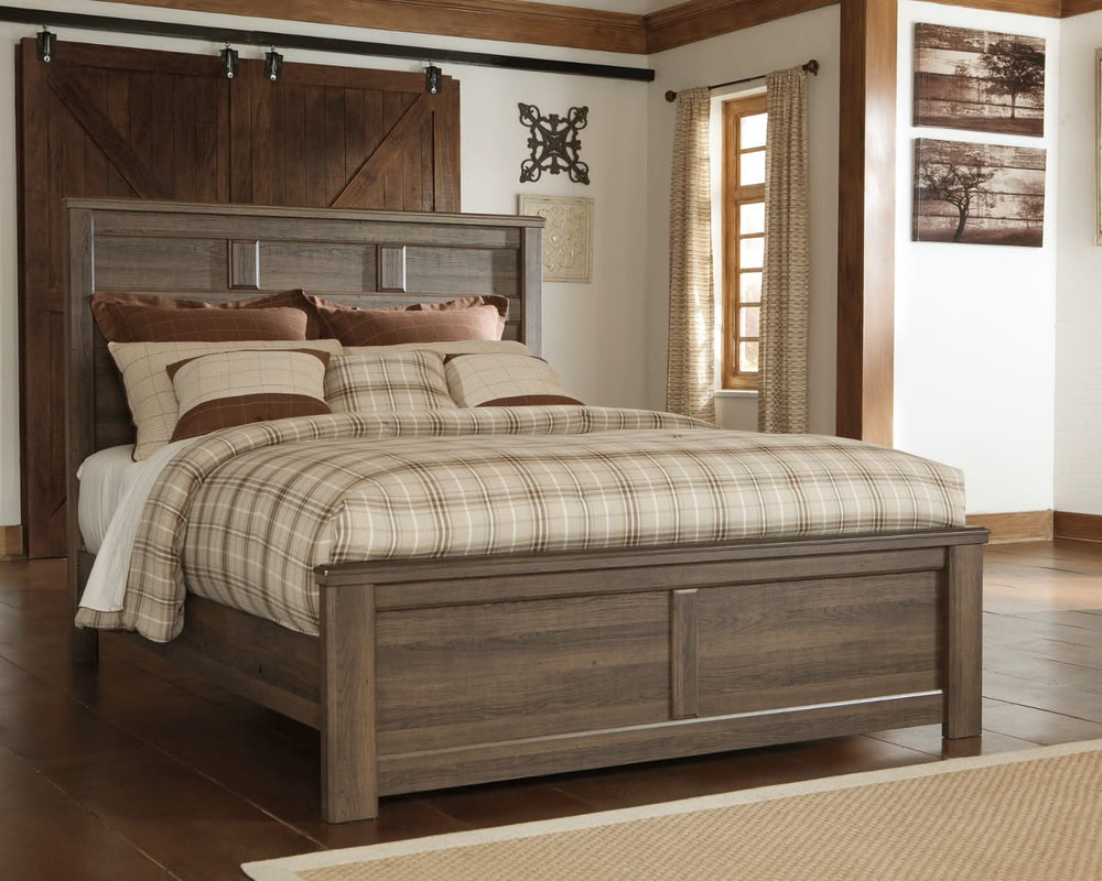 Cama Queen con paneles, tocador y espejo Juararo