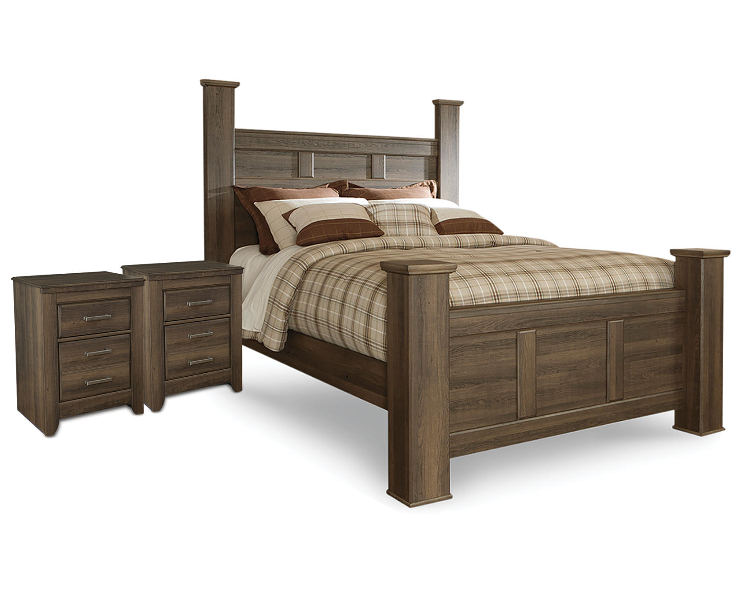 Juararo Queen Poster Bed and 2 Nightstands