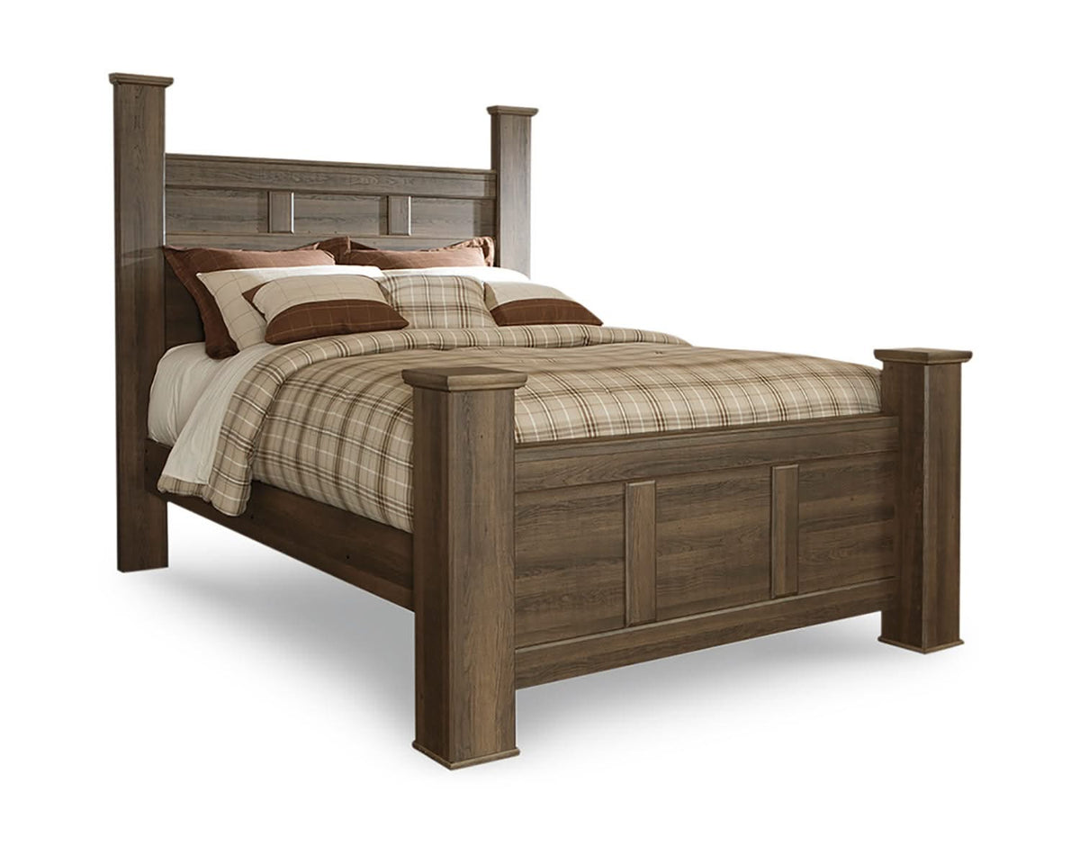Cama con dosel tamaño queen Juararo, cómoda, espejo, cómoda y mesita de noche