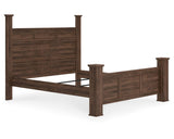 Cama con dosel California King de Juararo, cómoda, espejo y dos mesitas de noche