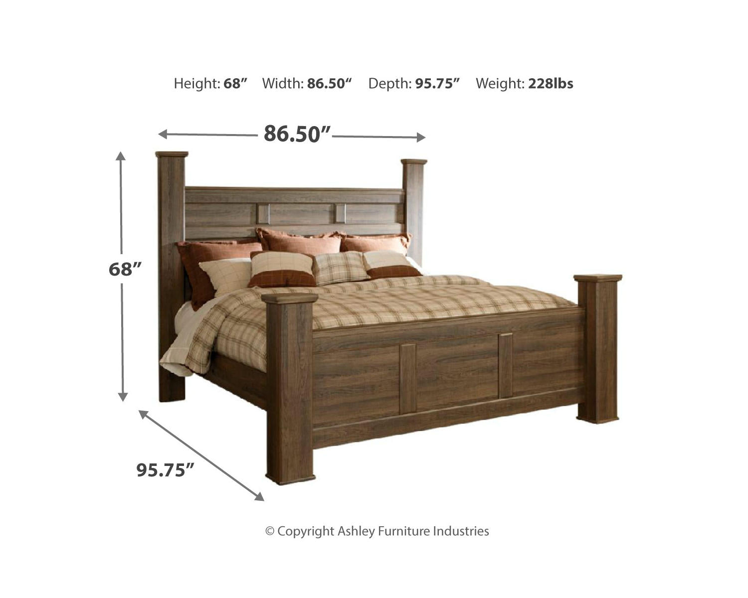 Juararo King Poster Bed, Dresser, Mirror and Chest