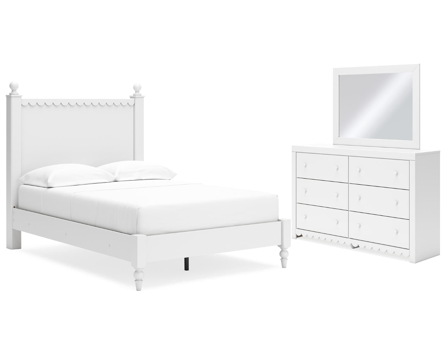 Mollviney Full Panel Bed, Dresser and Mirror