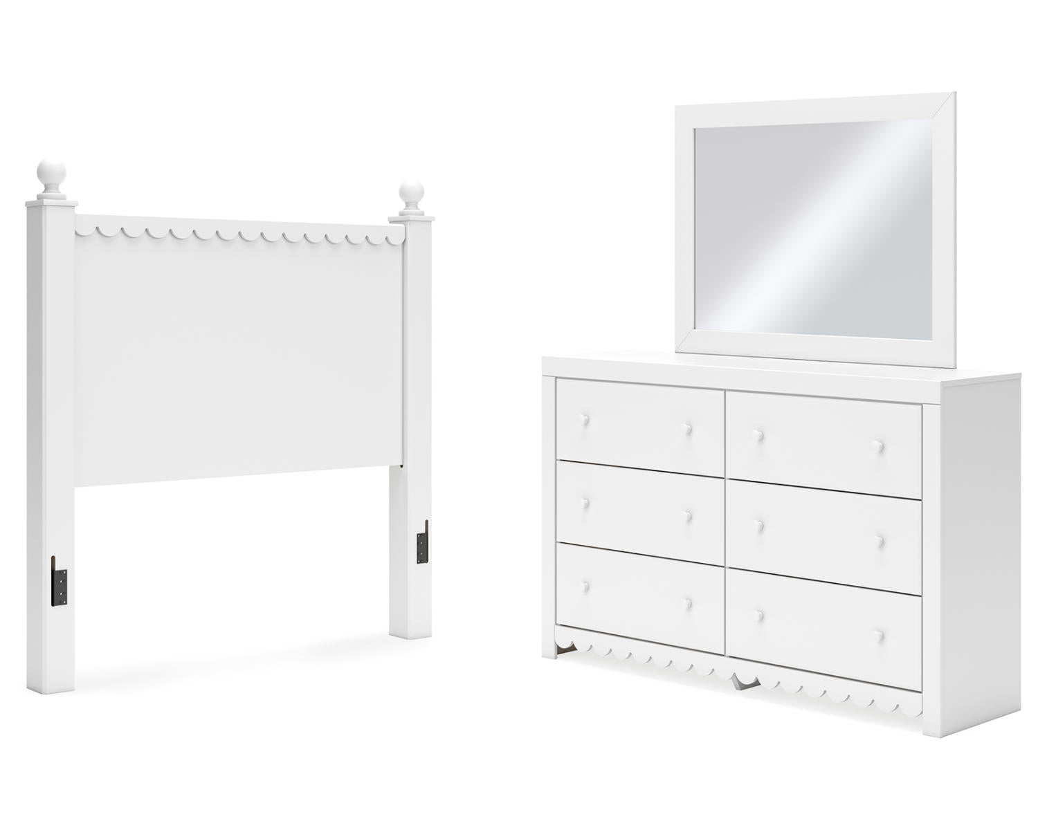 Mollviney Full Panel Headboard, Dresser and Mirror