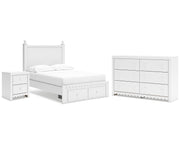 Mollviney Full Panel Storage Bed, Dresser and Nightstand