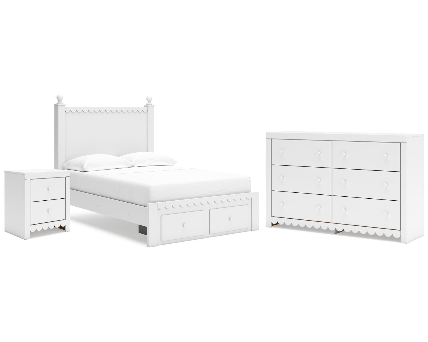 Mollviney Full Panel Storage Bed, Dresser and Nightstand