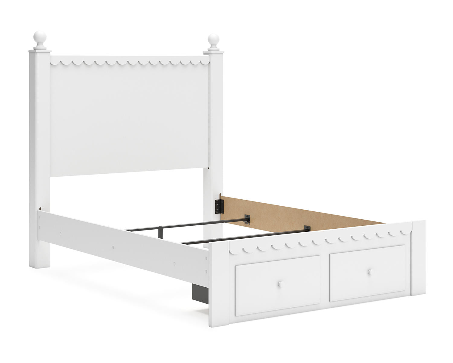 Mollviney Full Panel Storage Bed, Dresser and Mirror