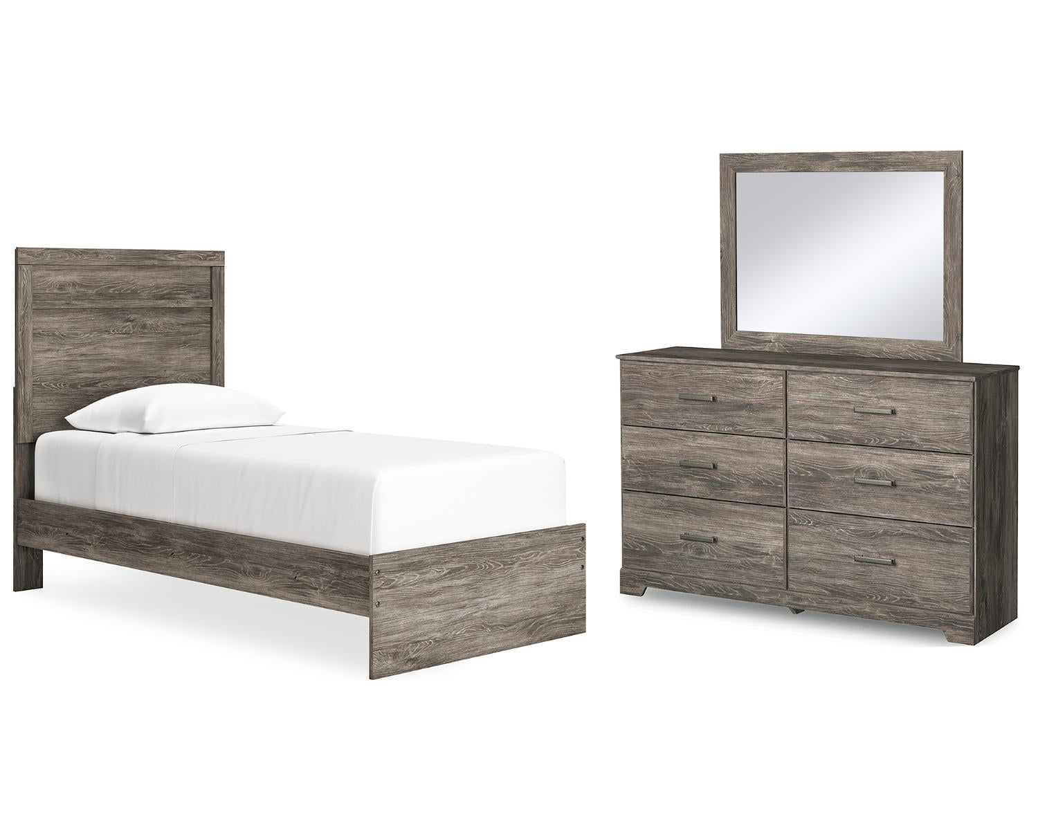 Ralinksi Twin Panel Bed, Dresser and Mirror