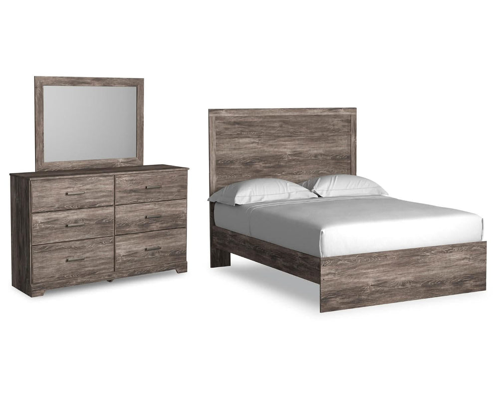 Cama Ralinksi con paneles completos, tocador y espejo