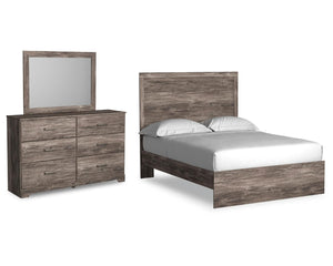 Cama Ralinksi con paneles completos, tocador y espejo