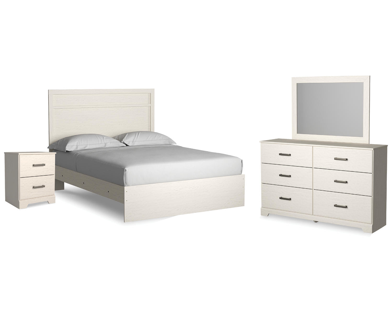 Stelsie Queen Panel Bed with Dresser, Mirror and Nightstand