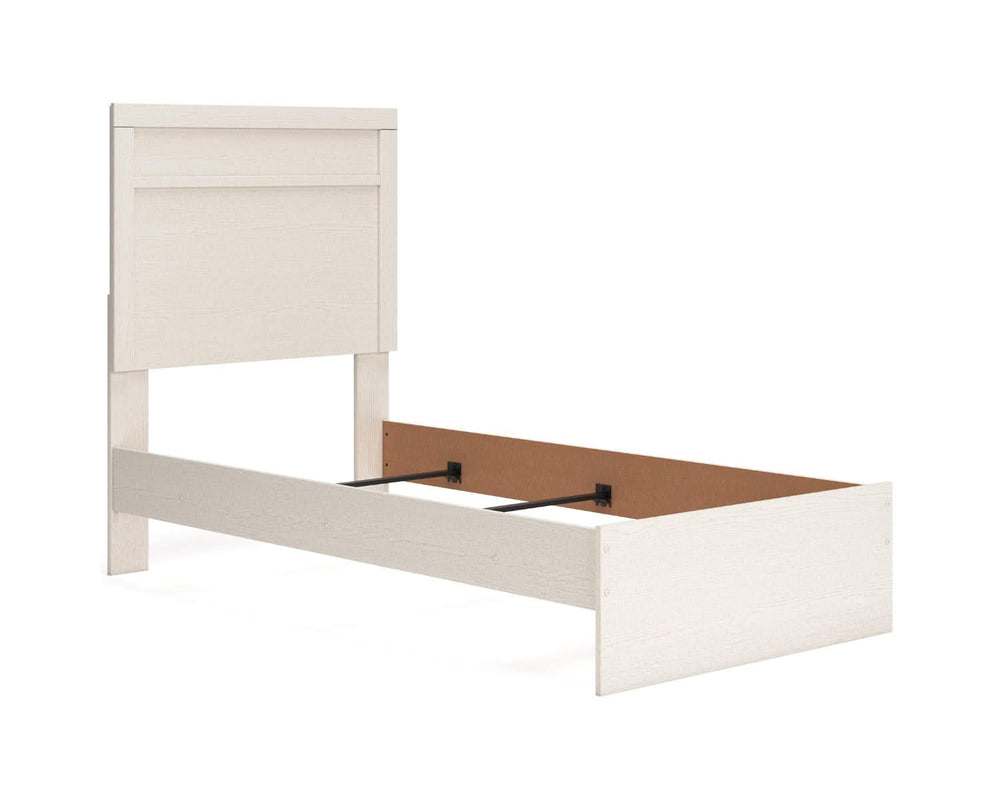 Cama individual con paneles, cómoda y espejo Stelsie