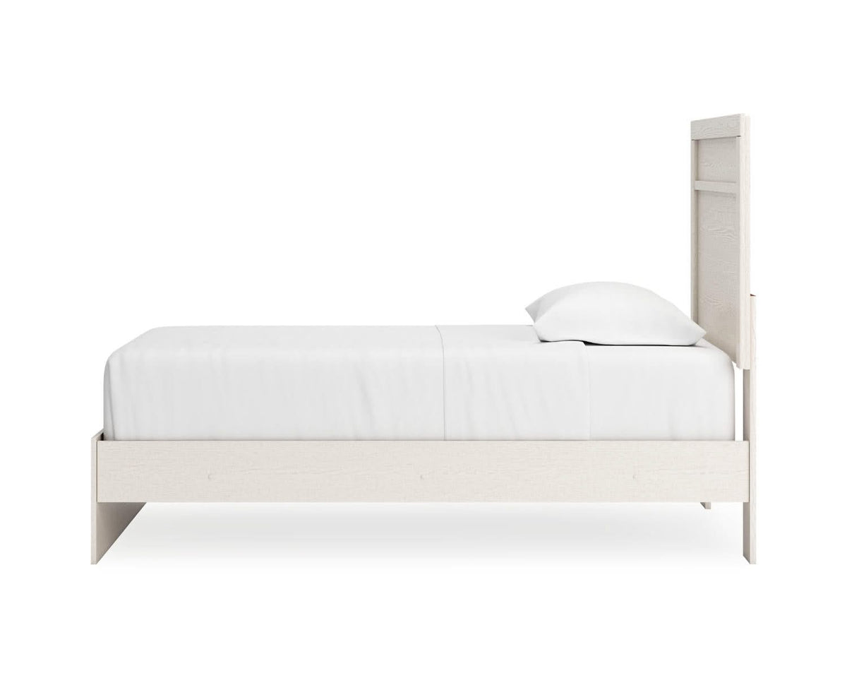 Cama individual con paneles, cómoda y espejo Stelsie