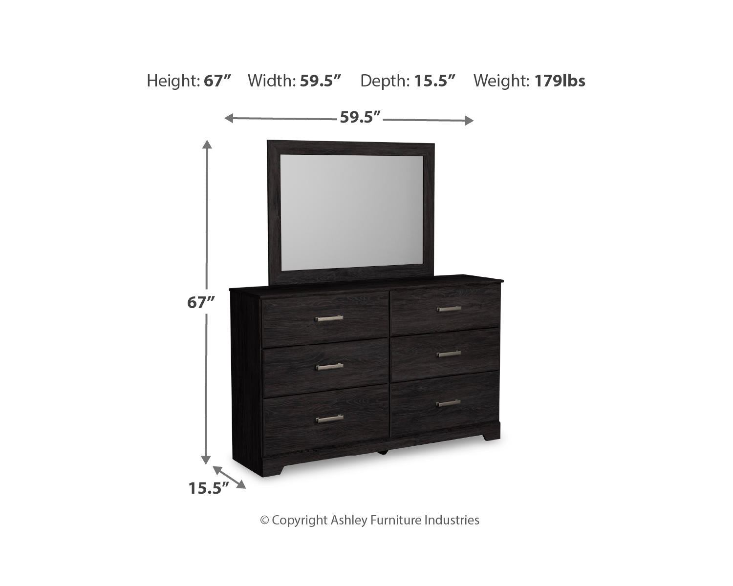 Belachime Twin Panel Bed, Dresser and Mirror