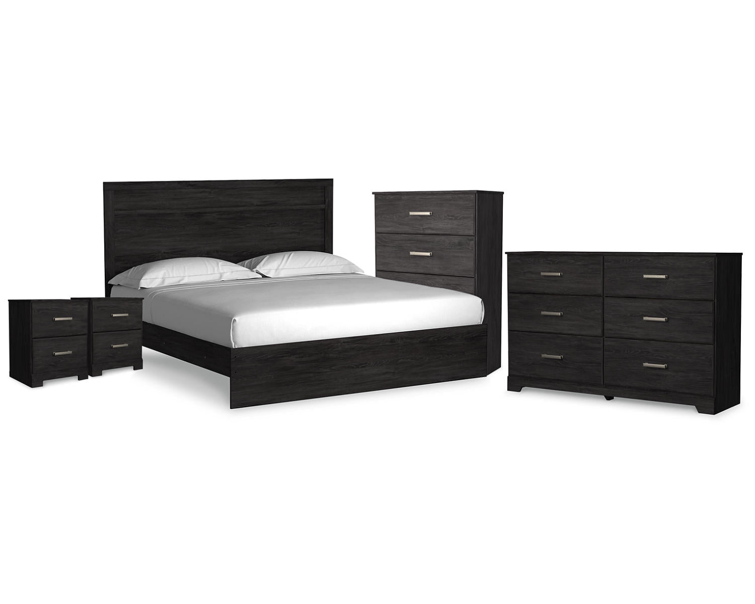 Belachime King Panel Bed, Dresser, Chest and 2 Nightstands