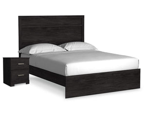 Belachime Queen Panel Bed and Nightstand