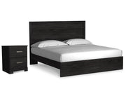 Belachime King Panel Bed and Nightstand