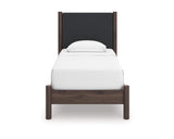 Cama individual con plataforma y paneles tapizados Pamytta