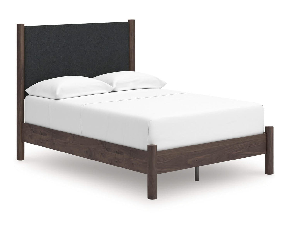 Cama de plataforma con paneles tapizados Pamytta
