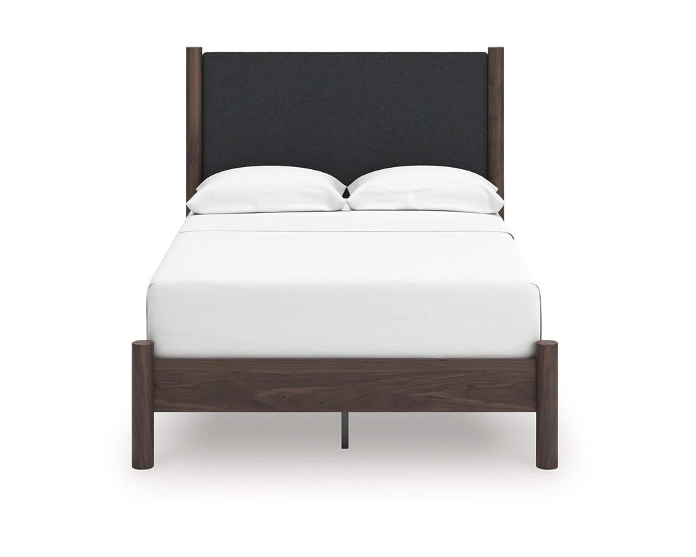 Cama de plataforma con paneles tapizados Pamytta