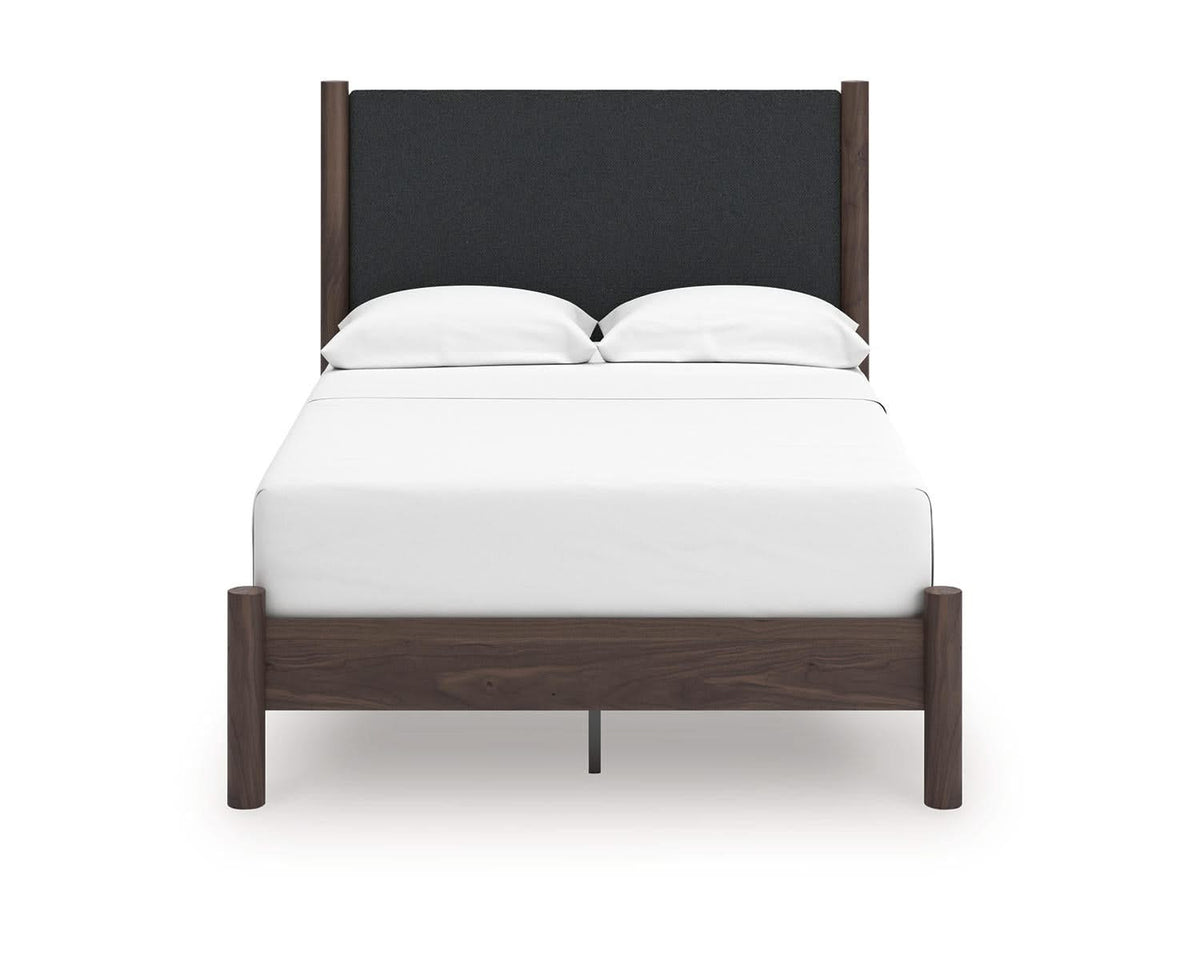 Cama de plataforma con paneles tapizados Pamytta
