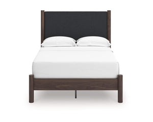 Cama de plataforma con paneles tapizados Pamytta