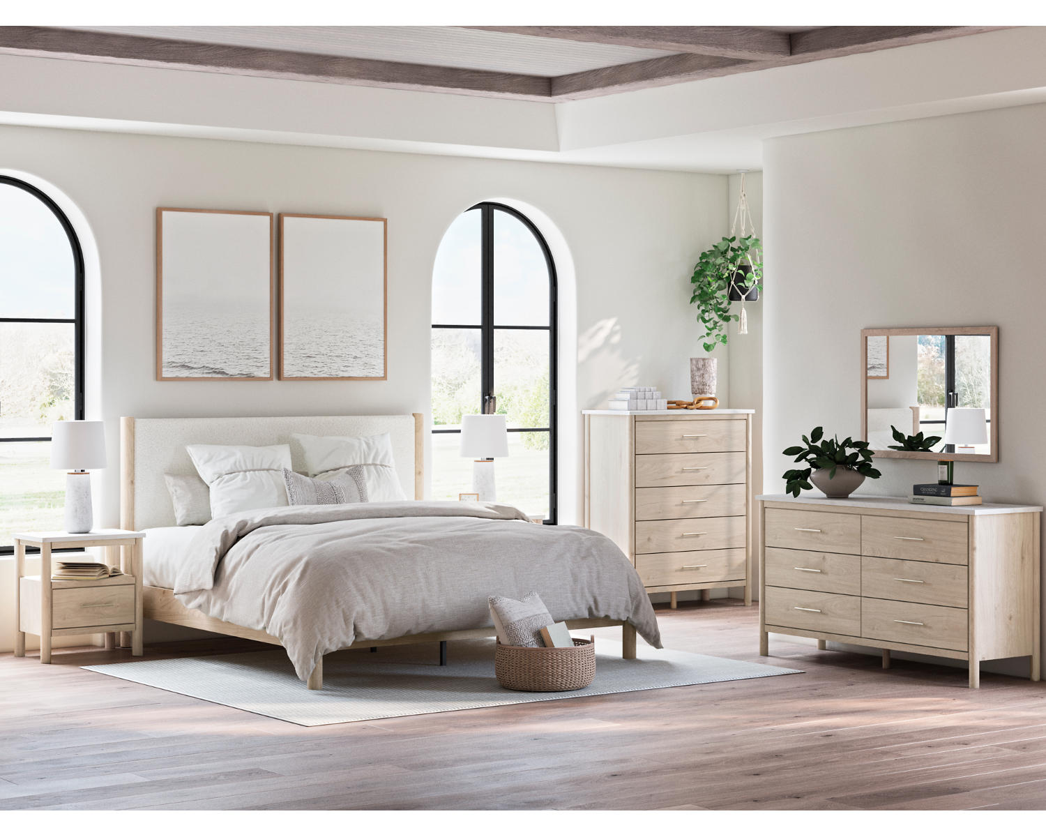 Cadmori King Upholstered Panel Bed