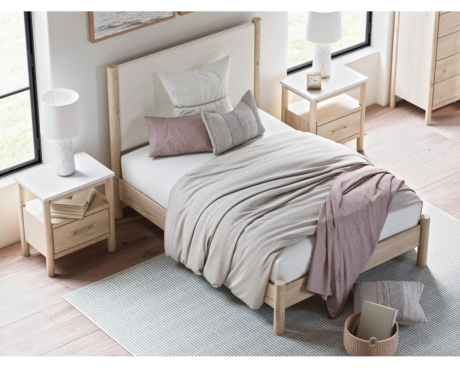 Cadmori Full Upholstered Panel Bed