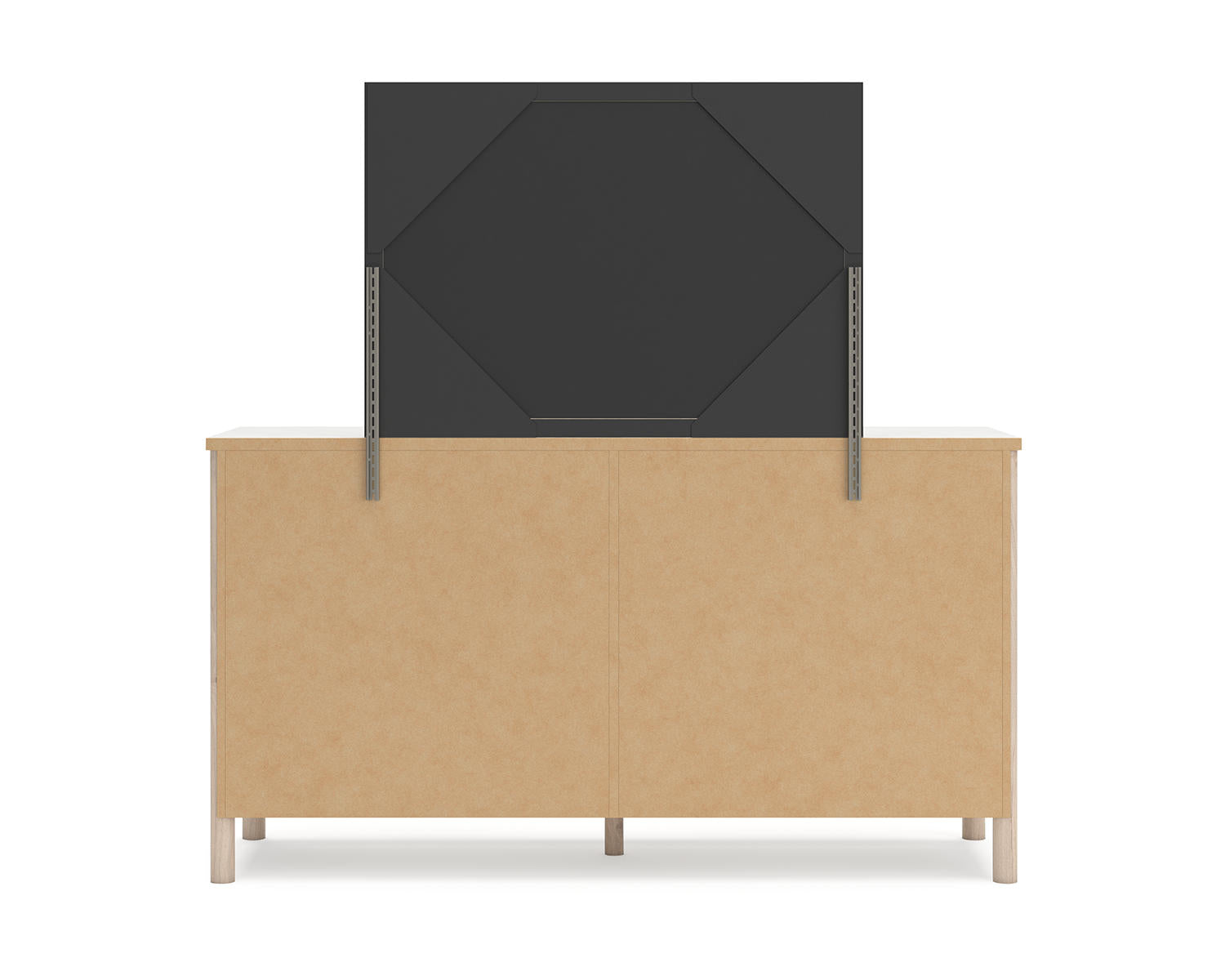Cadmori King Upholstered Panel Bed, Dresser, Mirror and Nightstand