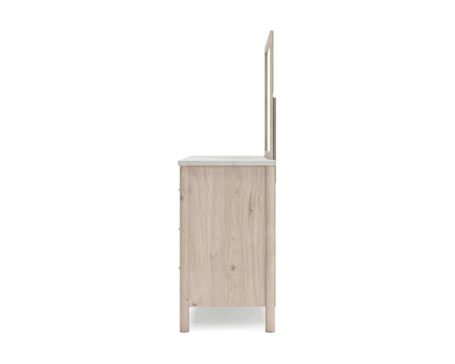 Cadmori Queen Upholstered Panel Bed, Dresser and Mirror