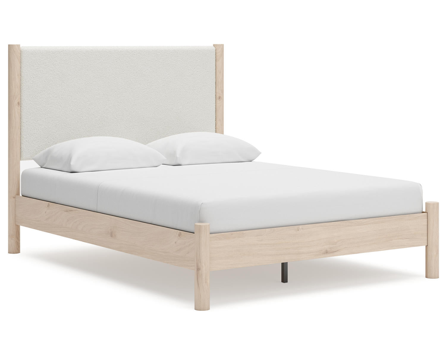 Cadmori Queen Upholstered Panel Bed, Dresser and Mirror