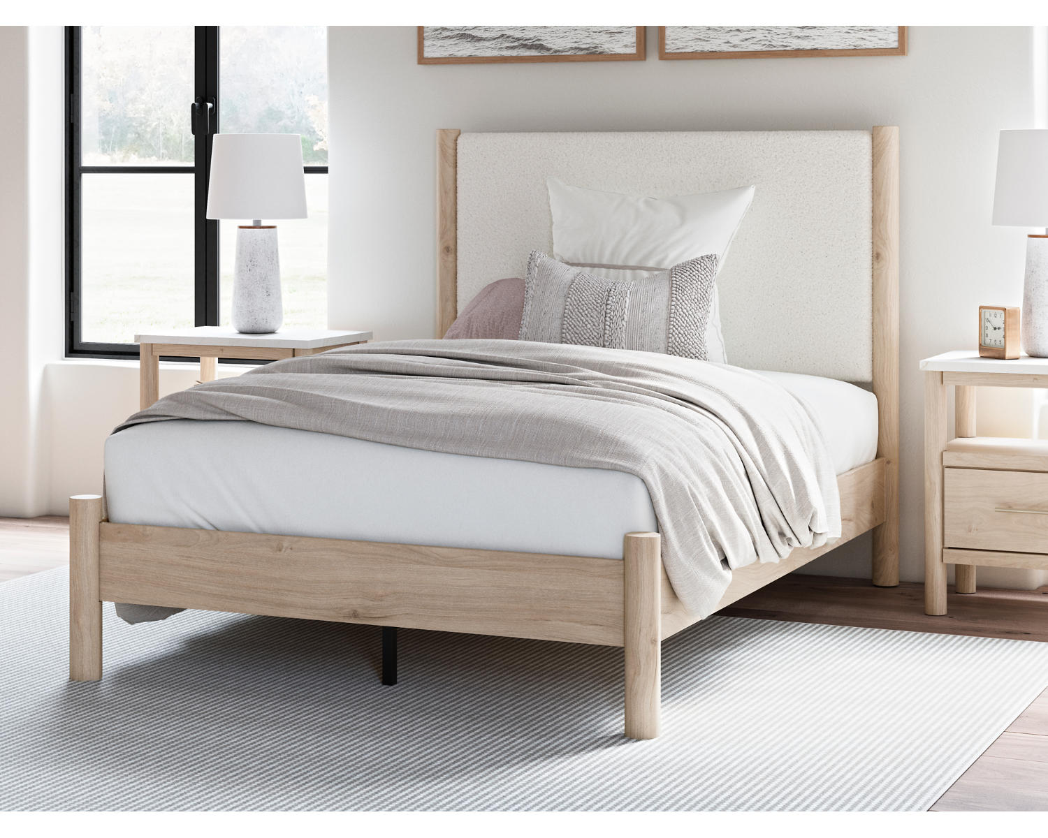Cadmori Full Upholstered Panel Bed