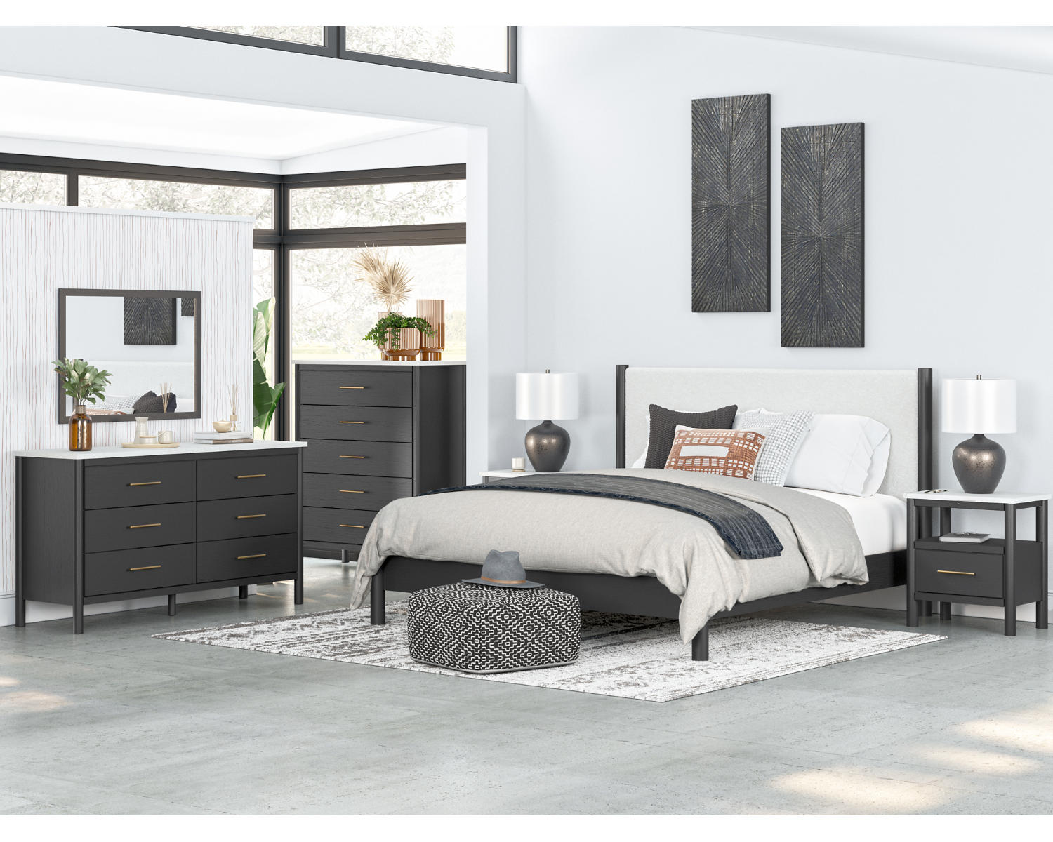 Cadmori King Upholstered Panel Bed