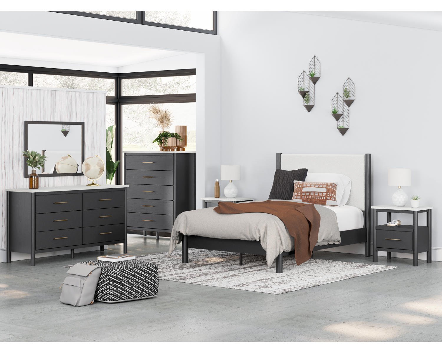 Cadmori Full Upholstered Panel Bed